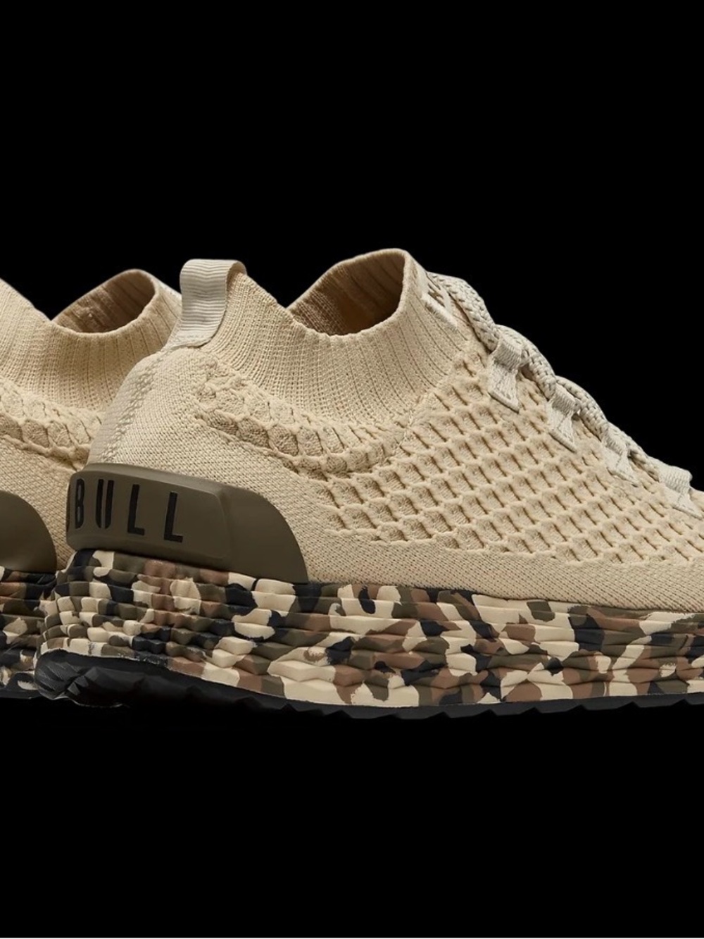 Women’s Knit Sneaker in Beige with Camouflage Sole - Picture 5 of 9